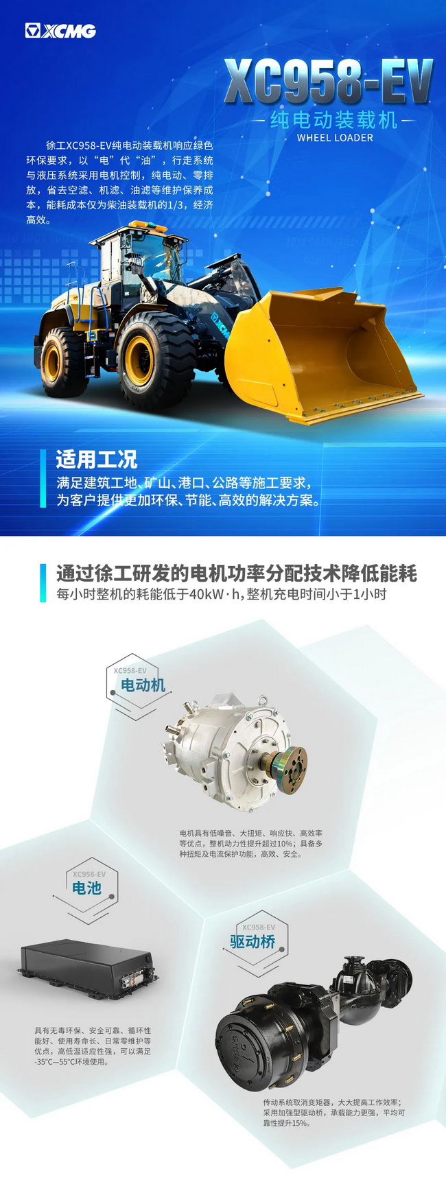 让球网XC958-EV纯电动装载机